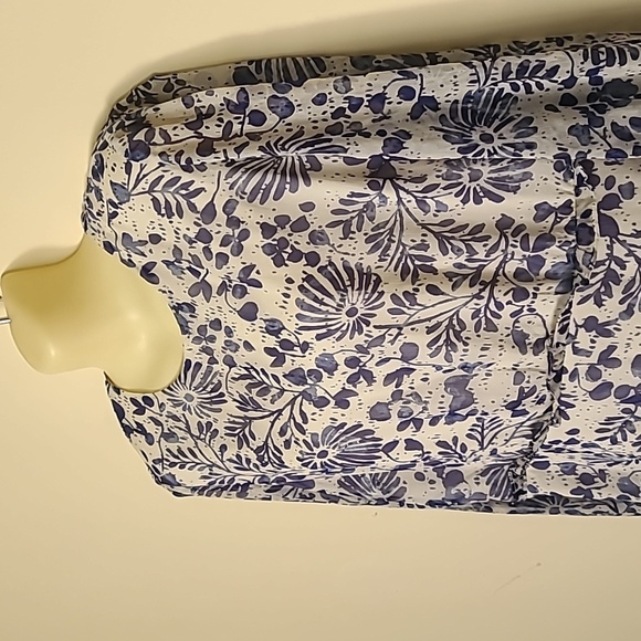 AQUA Floral Ruffled Mini Dress in Blue/White Size XL - Picture 7 of 12